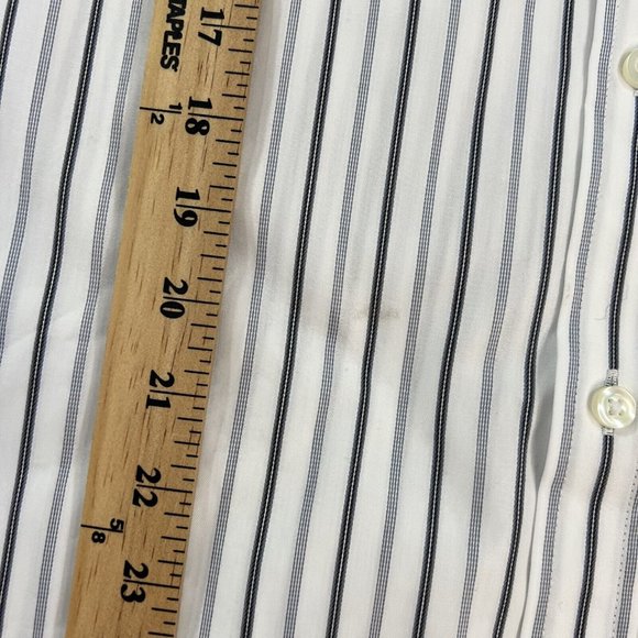 Womans Claiborne Button Front Shirt M White Black Striped MWT - Picture 7 of 15